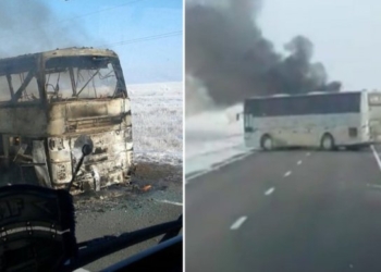 Среди погибших при возгорании автобуса в Казахстане есть граждане Узбекистана