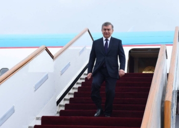 Президент Узбекистана прибыл в Душанбе. Фото пресс- службы Президента РТ