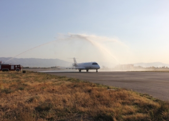 Авиакомпания «Таджик Эйр» презентовала свой новый самолет Bombardier CRJ – 200
