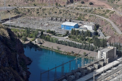 View of the Nurek hydropower plant