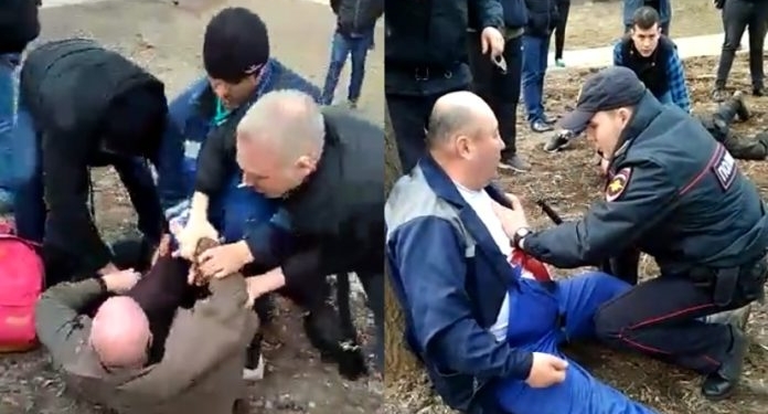 В Москве мигранты скрутили и сдали полиции скинхеда