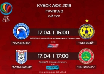 Кубок АФК-2019: Сегодня «Худжанд» сыграет с «Дордоем», а «Истиклол» — с «Алтын Асыром»