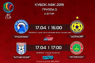 Кубок АФК-2019: Сегодня «Худжанд» сыграет с «Дордоем», а «Истиклол» — с «Алтын Асыром»