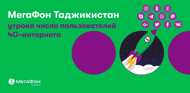 «МегаФон Таджикистан» утроил число пользователей 4G-интернета