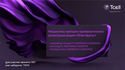 Результаты третьего розыгрыша «Лови Удачу» от Tcell