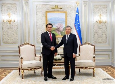 Рустам Эмомали встретился с президентом Узбекистана