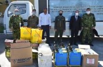 Управлению КЧС по Хатлону передали антисептические средства