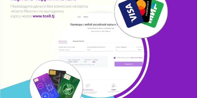 Осуществляйте денежные переводы из России в Таджикистан через сайт Tcell без комиссии