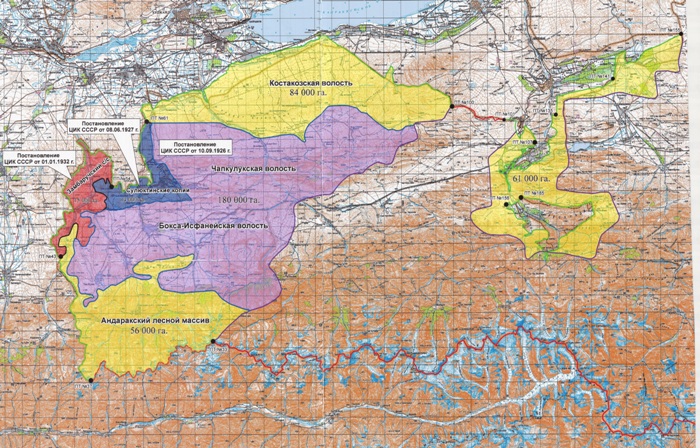 желтым обозначены территории, исконно принадлежащие Таджикистану