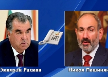 Эмомали Рахмон и Никол Пашинян обменялись мнениями по ситуации в Казахстане