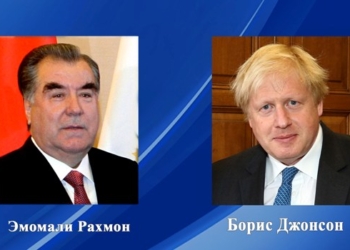 Эмомали Рахмон и Борис Джонсон обменялись поздравлениями