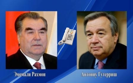 Эмомали Рахмон и Антониу Гутерриш обсудили ситуацию в Афганистане