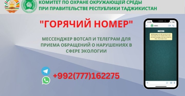 Комитет по охране окружающей среды Таджикистана открыл круглосуточную «горячую линию».