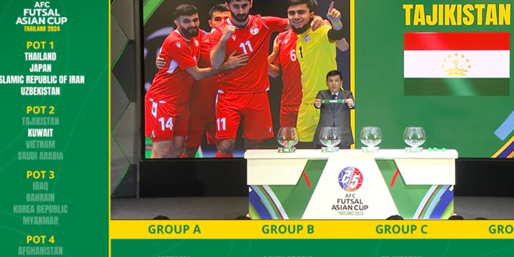Сборная Таджикистана сыграет с Японией, Южной Кореей и Киргизией на Кубке Азии-2024 по футзалу