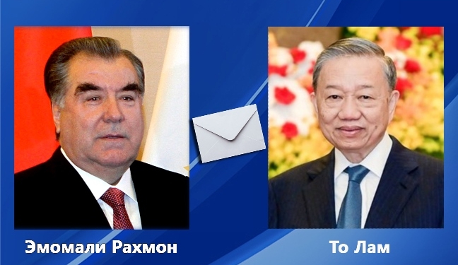 Эмомали Рахмон поздравил президента Вьетнама с избранием на пост генсека ЦК Компартии республики