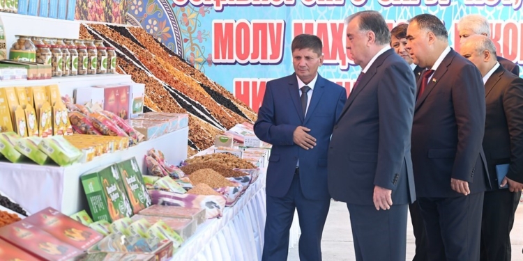 Эмомали Рахмон дал старт предприятию по упаковке сухофруктов ООО «Неруи Канд»