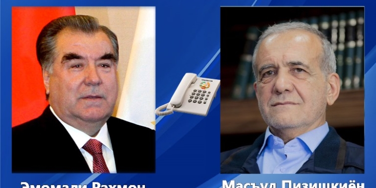 Эмомали Рахмон и Масуди Пизишкиён обсудили отношения Таджикистана и Ирана