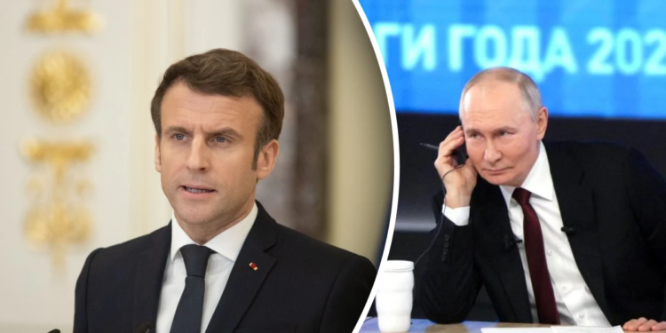 Макрон в разговоре призвал Путина к прекращению огня в Украине
