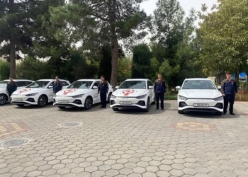 Энергетикам Душанбе передали пять электромобилей BYD e2
