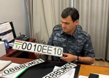 В аэропорту Душанбе изъяли поддельный госномер автомобиля