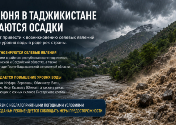 Синоптики предупредили о селях и подъеме уровня воды в реках Таджикистана 4 и 5 июня