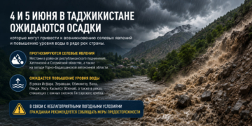 Синоптики предупредили о селях и подъеме уровня воды в реках Таджикистана 4 и 5 июня