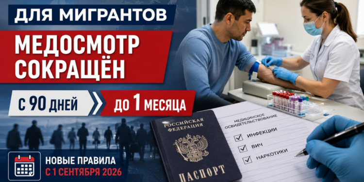 Срок медосмотра для мигрантов в России сократили с 90 дней до одного месяца