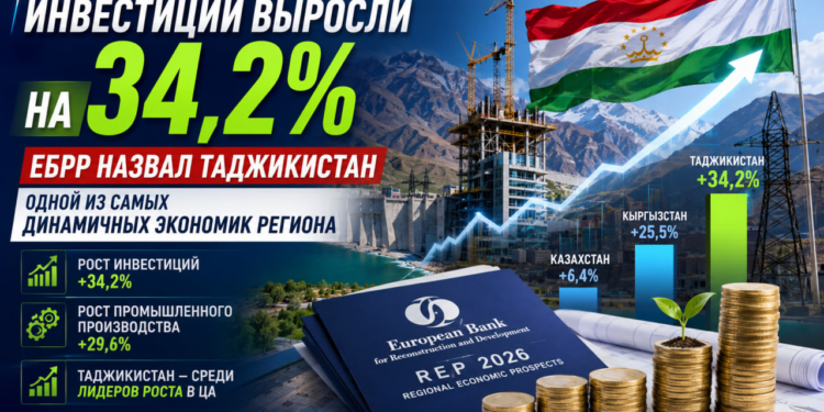 Инвестиции выросли на 34,2%: ЕБРР назвал Таджикистан одной из самых динамичных экономик региона