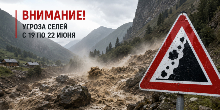 В Таджикистане с 19 по 22 июня объявлено предупреждение об угрозе селей