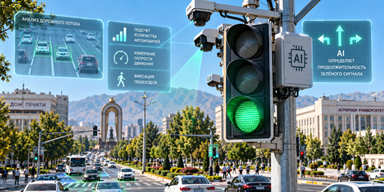 AI-светофоры в Душанбе самостоятельно меняют время зелёного сигнала