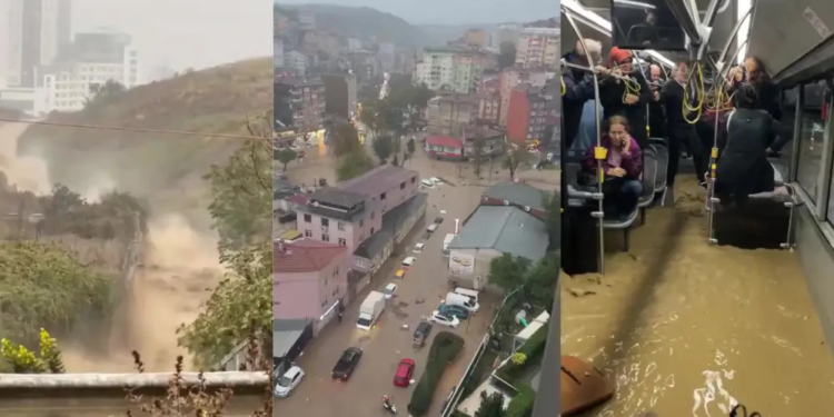 В Стамбуле из-за проливных дождей погибли два человека, аэропорт нарушил работу